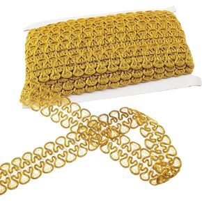1 roll 12 Meters Golden Butterfly Wave Lace PVC Gold and Silver Silk Ethnic Lace Accessories Decorative Hat Pillow Sewing Bedding Lamps Screens Sofa Covers Home Decor Crafts