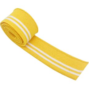 2Pcs 27.55x1.18(70x3cm) Elastic Fiber Ribbing Fabric for Cuffs,Elastic Rib Knit Fabric Sewing Supplies Sewn with Ribbed for Neck Bands Edging Garments(Blue+White Stripe)
