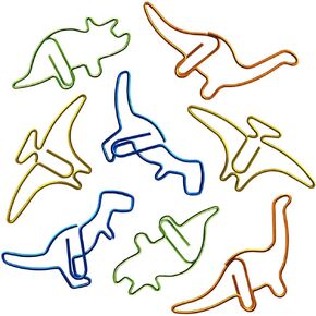 Creative Office Supplies Dinosaur Paper Clips,40pcs Dinosaur Shaped Paperclip,Metal Bookmark Clips Cute Home Office Library Paper Clip (B) …