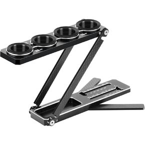 RC Shock Stand Tool, Carbon Fiber Foldable RC Shock Tool for 1/10 RC Buggy 1/8 RC GT Off-Road On-Road Racing Car RC Parts, Black