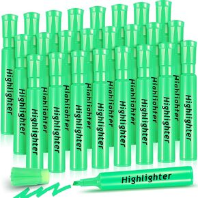 Qilery 24 Pack Tank Style Highlighters Chisel Tip Highlighters Bulk Colored Markers for Adult Coloring, Home Office Supplie(Pink)