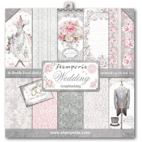 Stamperia Intl SBBL18 Wedding Double Sided Paper Pad (10/Pack), 12" x 12"