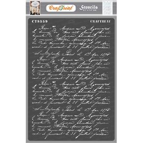 CrafTreat Reusable French Writing Stencils for Painting on Furniture, Wood, Canvas, Paper, Fabric, Wall and Tile - French Script - A4 (8.3 x 11.7 Inch) DIY Art and Craft French Letter Stencils