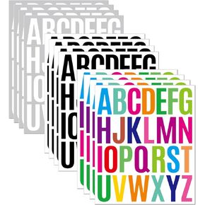 12 Sheets Letter Stickers, 312 PCS Alphabet Stickers Waterproof Alphabet, 2 inch Self Adhesive Letters Kit Mailbox Stickers Vinyl Letter Stickers, Mailbox Labels DIY Crafts Art Making, Notebook