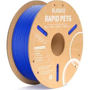 ELEGOO Rapid PETG Filament 1.75mm Black 2KG, High Speed 30-600mm/s 3D Printer Filament Dimensional Accuracy +/- 0.02 mm, 1kg Cardboard Spool(2.2lbs) Fits for Most FDM 3D Printers