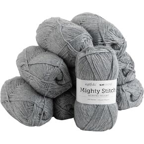 Knit Picks Mighty Stitch Acrylic and Superwash Wool Blend Worsted Weight Teal Yarn Pack - 10 skeins of 100g Each - 2080 Yards Total (Spruce Heather)