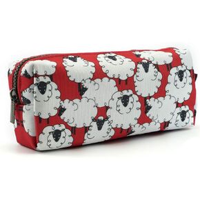 Lparkin Sheep Canvas Case Case Kawaii Pen Bag Pouch Stational Case Makeup Cosmetic Bag Box