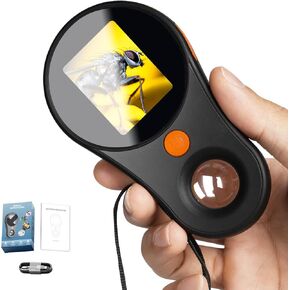 Handheld Digital Microscope Portable Microscope USB for Kids 2.0 inch IPS Color Screen,200w Pixel,500x Magnification,Built-in 8LED Lights Compatible with Windows,Mac OS(Black)