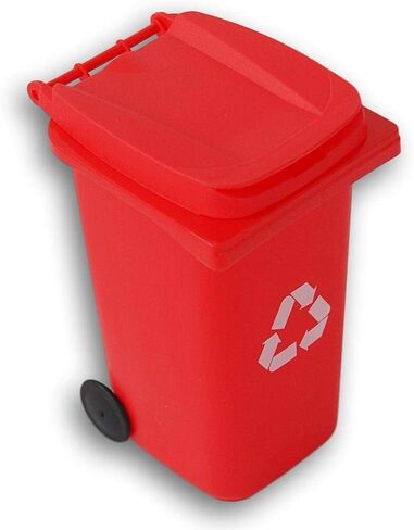 Mini Curbside Recycle Can Pencil Cup Holder - 5.5 Inches Tall (Red) in Kuwait