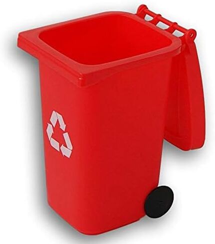 Mini Curbside Recycle Can Pencil Cup Holder - 5.5 Inches Tall (Red) in Kuwait