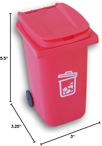 Mini Curbside Recycle Can Pencil Cup Holder - 5.5 Inches Tall (Red) in Kuwait