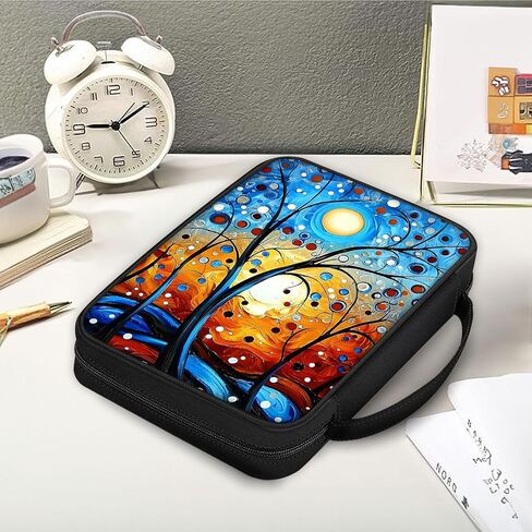 Bible Cover for Women Men, Cute Baby Elephant with Glasses Theme, Bible Case, Bible Bag, Large Space, Multiple Zippered Pockets, Waterproof Canvas, Bible Holder Case - Perfect for Christian Gifts in Kuwait