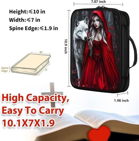 Bible Cover for Women Men, Cute Baby Elephant with Glasses Theme, Bible Case, Bible Bag, Large Space, Multiple Zippered Pockets, Waterproof Canvas, Bible Holder Case - Perfect for Christian Gifts in Kuwait