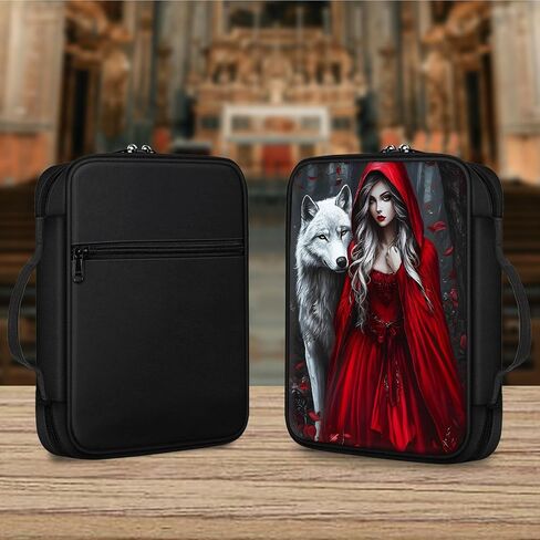 Bible Cover for Women Men, Cute Baby Elephant with Glasses Theme, Bible Case, Bible Bag, Large Space, Multiple Zippered Pockets, Waterproof Canvas, Bible Holder Case - Perfect for Christian Gifts in Kuwait