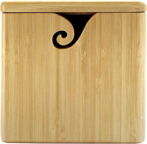 وعاء خيوط الخيزران Jubileeyarn مع غطاء - ملحقات الكروشيه الحياكة الحامل - Natural - 1 Box in Kuwait