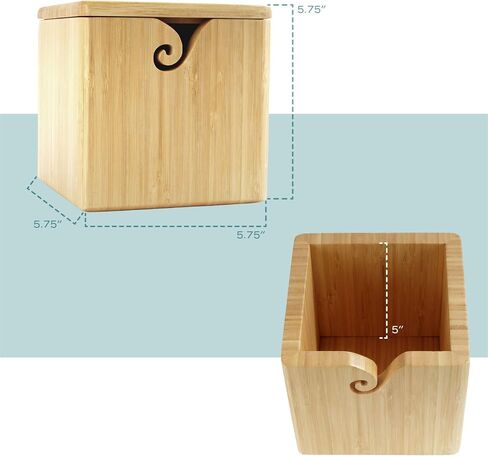 وعاء خيوط الخيزران Jubileeyarn مع غطاء - ملحقات الكروشيه الحياكة الحامل - Natural - 1 Box in Kuwait