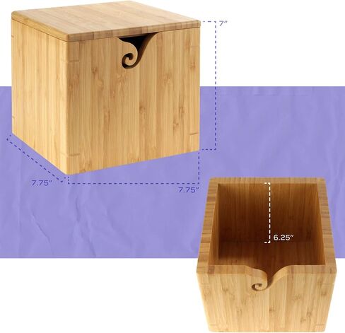 وعاء خيوط الخيزران Jubileeyarn مع غطاء - ملحقات الكروشيه الحياكة الحامل - Natural - 1 Box in Kuwait