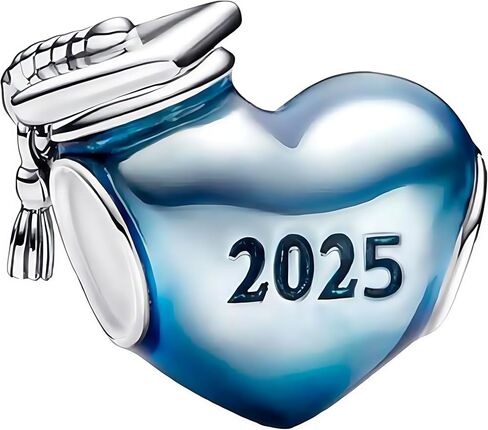 2024 قبعة التخرج دلايات البوم متوافقة مع باندورا أساور الذهب حلية القلب مجوهرات التخرج هدية لحفيدة in Saudi Arabia
