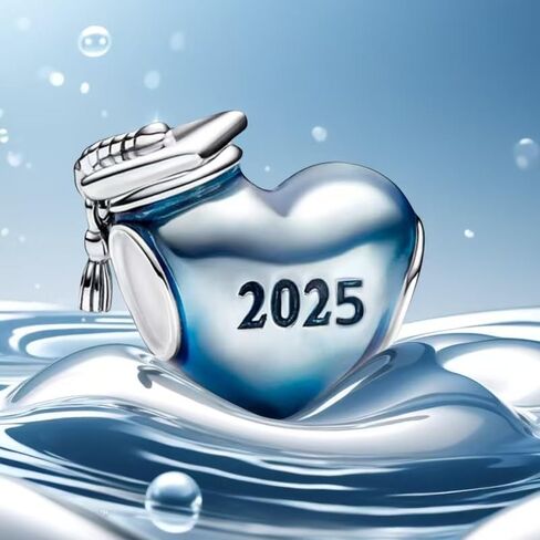 2024 قبعة التخرج دلايات البوم متوافقة مع باندورا أساور الذهب حلية القلب مجوهرات التخرج هدية لحفيدة in Saudi Arabia