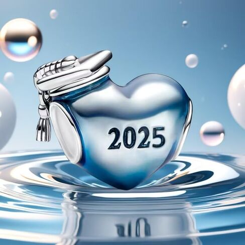 2024 قبعة التخرج دلايات البوم متوافقة مع باندورا أساور الذهب حلية القلب مجوهرات التخرج هدية لحفيدة in Saudi Arabia