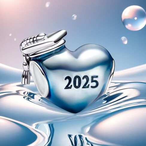2024 قبعة التخرج دلايات البوم متوافقة مع باندورا أساور الذهب حلية القلب مجوهرات التخرج هدية لحفيدة in Saudi Arabia