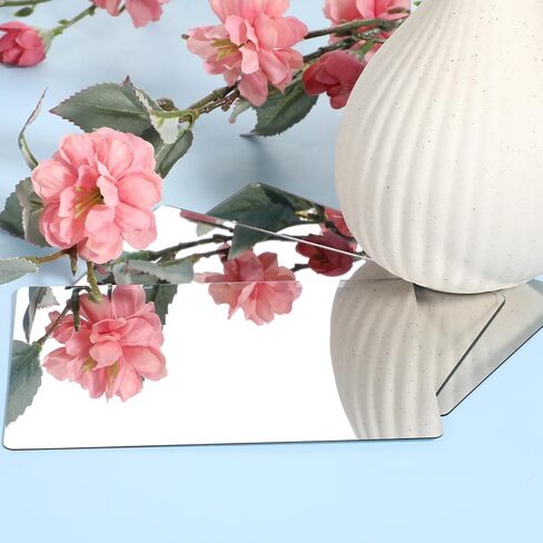 12pcs تحطيم المرايا البلاستيكية 4 × 6 بوصة البلاط المرآة الأكريليك مع زوايا مستديرة ناعمة ، وملاءات مرآة أفلام واقية مزدوجة من جانب الحمام ديكور ديني الحرف ديي in Kuwait