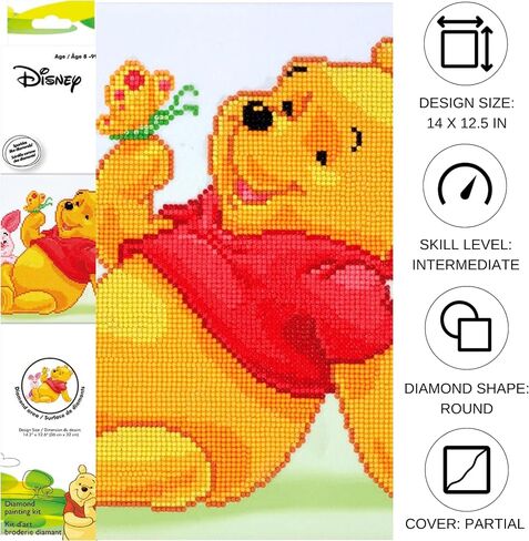 DIAMOND DOTZ Disney Winnie The Pooh with Piglet Diamond Painting Kits for Adults - Diamond Art Kits a Relaxing Creative Craft Kit with Dotz Gems 14x10 in Saudi Arabia