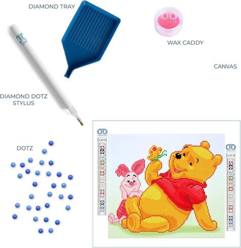 DIAMOND DOTZ Disney Winnie The Pooh with Piglet Diamond Painting Kits for Adults - Diamond Art Kits a Relaxing Creative Craft Kit with Dotz Gems 14x10 in Saudi Arabia