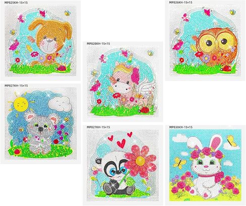 Aifieego Small Diamond Art for Kids Girls Ages 6-8 8-10 8-12 10-13,5D Mini Diamond Painting Kits, Gem Art Kits for Teens (Flower Animal Pack) in Saudi Arabia