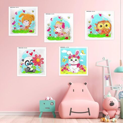 Aifieego Small Diamond Art for Kids Girls Ages 6-8 8-10 8-12 10-13,5D Mini Diamond Painting Kits, Gem Art Kits for Teens (Flower Animal Pack) in Saudi Arabia