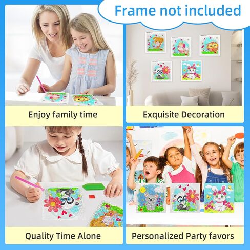 Aifieego Small Diamond Art for Kids Girls Ages 6-8 8-10 8-12 10-13,5D Mini Diamond Painting Kits, Gem Art Kits for Teens (Flower Animal Pack) in Saudi Arabia