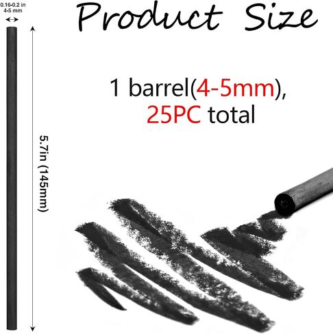 50Pcs Willow Charcoal Sticks Natural Willow Sketch Charcoal Black Drawing Charcoal for Artist or Students Charcoal of All Skill Levels for Drawing,Sketching and Fine Art in Saudi Arabia