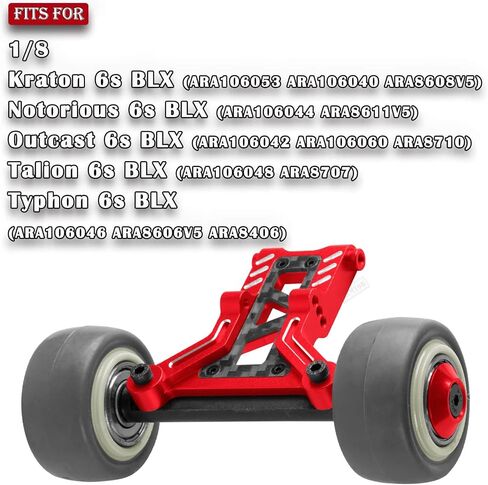 Aluminum Wheelie Bar Upgrades Part for Arrma 1/8 Typhon 6S BLX,Outcast 6S BLX,Kraton 6S BLX,Talion 6S BLX,Notorious 6S BLX,Red in Kuwait
