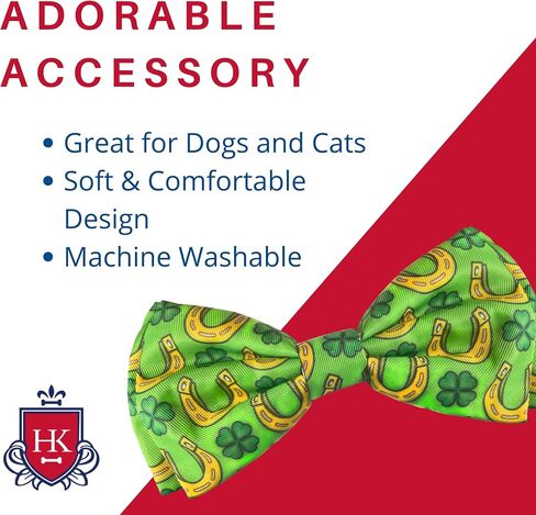 Huxley & Kent Bow Tie for Pets | Lucky Charm (Large) | St. Patricks Day Bow Tie Collar Attachment | Fun Bow Ties for Dogs & Cats | Cute, Comfortable, and Durable | H&K Bow Tie in Saudi Arabia