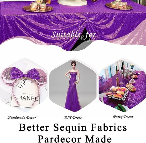 Pardecor Sequin Fabric by The Yard Glitter Fabric 1 Yard Little Mermaid Fabric Mesh Fabric Sequence Fabric Linen Material Fabric for Sewing Sparkle Cloth Fabric (1 Yard, Lavender) in Saudi Arabia