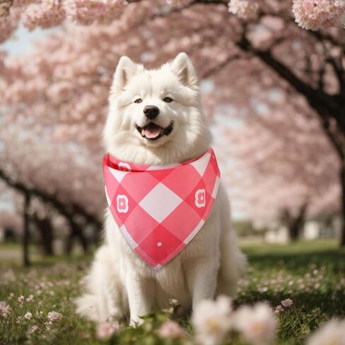 Pickmesh 150 Pcs Holiday Plaid Dog Bandanas Bulk Spring Easter Pet Bandana Adjustable Pet Scarf Holiday Grooming Supplies for Small to Large Cat Dog(Multicolor) in Kuwait