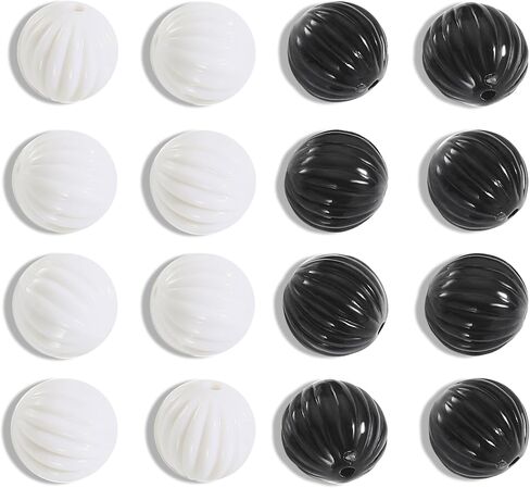 COIRIS 20mm Round Acrylic Beads for Necklace Bracelets, 20pcs Black and White Beads Supplies for Jewelry Making Smooth Spacer Loose Beading for Keychain Making DIY Crafts Making（PJ1001-Ball） in Saudi Arabia
