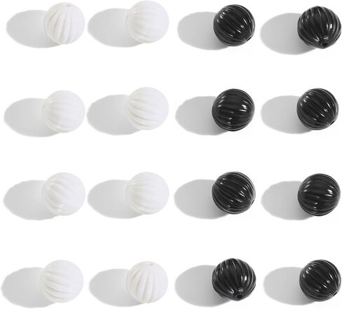 COIRIS 20mm Round Acrylic Beads for Necklace Bracelets, 20pcs Black and White Beads Supplies for Jewelry Making Smooth Spacer Loose Beading for Keychain Making DIY Crafts Making（PJ1001-Ball） in Saudi Arabia