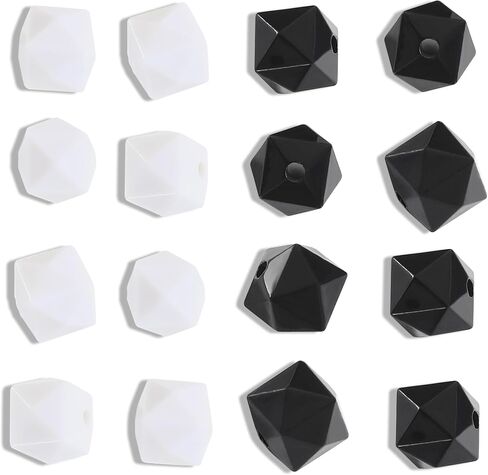 COIRIS 20mm Round Acrylic Beads for Necklace Bracelets, 20pcs Black and White Beads Supplies for Jewelry Making Smooth Spacer Loose Beading for Keychain Making DIY Crafts Making（PJ1001-Ball） in Saudi Arabia