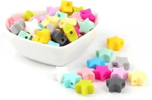 40PCS Heart Silicone Beads Mix Color Silicone Beads Bulk Spacer Beads Colorful Shaped Beads for DIY Craft Garland Keychain Lanyard Necklace Bracelet Jewelry Making Accessories Handmade Crafts in Kuwait
