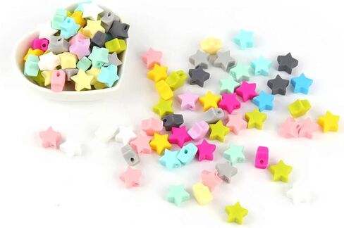 40PCS Heart Silicone Beads Mix Color Silicone Beads Bulk Spacer Beads Colorful Shaped Beads for DIY Craft Garland Keychain Lanyard Necklace Bracelet Jewelry Making Accessories Handmade Crafts in Kuwait