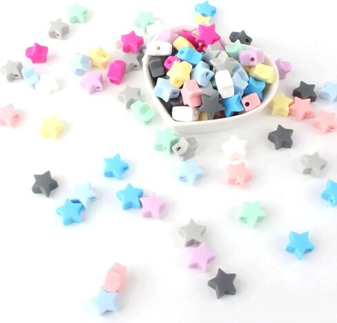 40PCS Heart Silicone Beads Mix Color Silicone Beads Bulk Spacer Beads Colorful Shaped Beads for DIY Craft Garland Keychain Lanyard Necklace Bracelet Jewelry Making Accessories Handmade Crafts in Kuwait