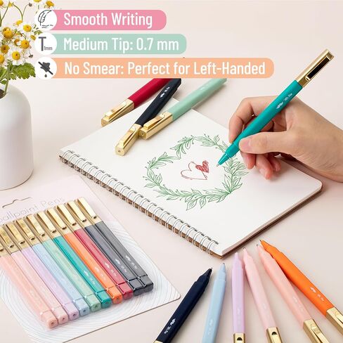 السيد Pen- الأقلام الجمالية ، 10 عبوات ، ألوان متنوعة ، جافة سريعة ، لا توجد أقلام الكتاب المقدس للتلطيخ من خلال ، قلم نقطة رفيعة ، نقطة حبر ، طرف لأخذ الملاحظات ، الجمالية ، (OOYC012M203) in Kuwait