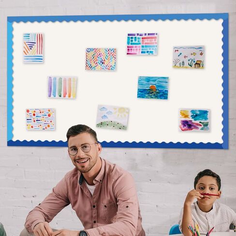 6 رولز 206.69 قدم شتاء حدود ملونة للوحة الإعلانات ، زخارف لوحة Boho Bulletin Blue Boho لعيد الميلاد Witner Classroom Decord Supplies (Blue) in Kuwait