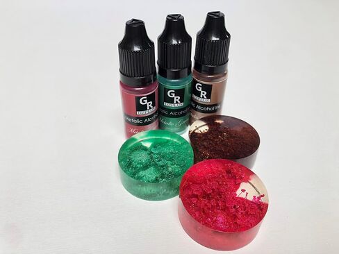 Metallic Alcohol Ink Set -26 Metallic Colors Alcohol Based Ink for Resin Art, Fluid Art,Resin Craft,Resin Petri Dish，Alcohol Ink Paint for Yupo,Tumbler (Metallic 26 Color Set) in Kuwait