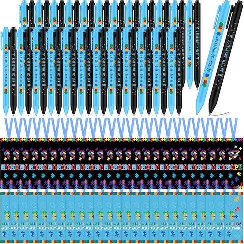 100pcs قبول التوحد هدايا التوحيد التوعية أقلام أقل ملهمة السحب قابلة للارتطام الوعي مرجعية الوعي الزرق in Kuwait