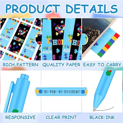 100pcs قبول التوحد هدايا التوحيد التوعية أقلام أقل ملهمة السحب قابلة للارتطام الوعي مرجعية الوعي الزرق in Kuwait