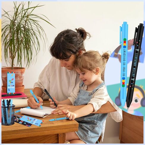 100pcs قبول التوحد هدايا التوحيد التوعية أقلام أقل ملهمة السحب قابلة للارتطام الوعي مرجعية الوعي الزرق in Kuwait