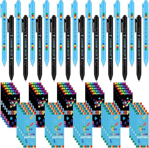 100pcs قبول التوحد هدايا التوحيد التوعية أقلام أقل ملهمة السحب قابلة للارتطام الوعي مرجعية الوعي الزرق in Kuwait