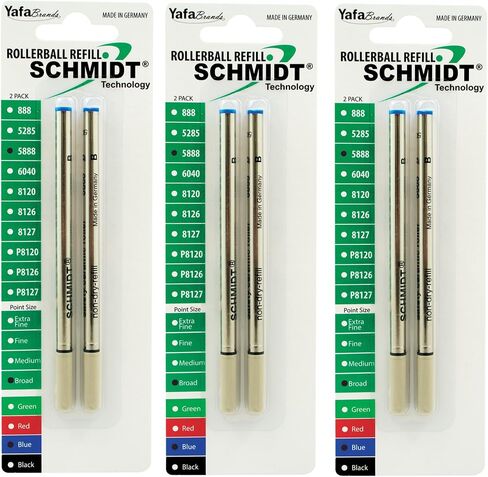 Schmidt Safety 5888 Ceramic Rollerball Broad Point 1.0mm Metal Tube, Blue, 6 Pack Blister (SC58167) in Saudi Arabia